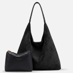 15.jpg Slouchy Vegan Suede Shoulder Bag, Hobo Tote - NOA