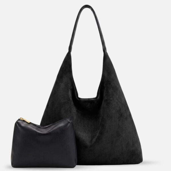 15.jpg Slouchy Vegan Suede Shoulder Bag, Hobo Tote - NOA