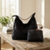 15_dc5c9a4d-caa9-4aec-93e0-267ae7732c1a.jpg Slouchy Vegan Suede Shoulder Bag, Hobo Tote - NOA