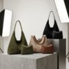 18.jpg Slouchy Vegan Suede Shoulder Bag, Hobo Tote - NOA
