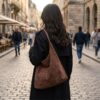 19.jpg Slouchy Vegan Suede Shoulder Bag, Hobo Tote - NOA