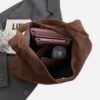 24.jpg Slouchy Vegan Suede Shoulder Bag, Hobo Tote - NOA
