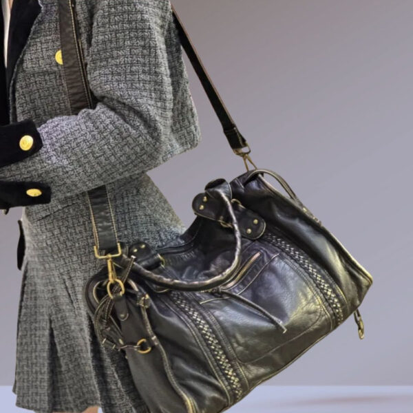 FREYA23.jpg Large Vintage Handbag, 13" Laptop Zip Tote - FREYA