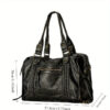 FREYA_dimensions.jpg Large Vintage Handbag, 13" Laptop Zip Tote - FREYA