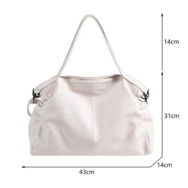 dimensions_white.jpg Large Soft Handbag, 13" Laptop Tote Bag - MILA